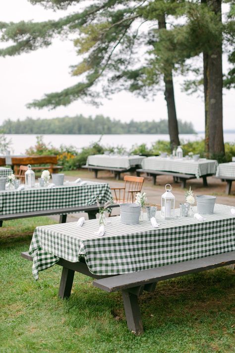 A-woodsy-wedding-weekend-lakeside-at-Migis-Lodge-on-Sebago-Lake-in-Maine.-Photographed-by-Rachel-Buckley-Weddings-a-Wisconsin-wedding-photographer.- Lake House Engagement Party, Lake House Bridal Shower Ideas, Picnic Wedding Decor, Intimate Lake Wedding, Lake Bridal Shower Ideas, Backyard Welcome Party, Lake Side Wedding Ideas, Lakeside Bachelorette Party, Lakeside Wedding Decor