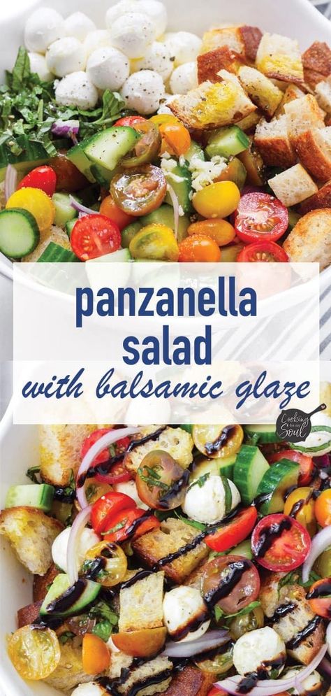 Ina Garten Panzanella Salad, Panzanella Salad Barefoot Contessa, Bread Salad Panzanella, Everyday Salads, Mozzarella Balls Recipe, Summer Panzanella, Chicken Artichoke Pasta, Panzanella Salad Recipe, Ina Garden