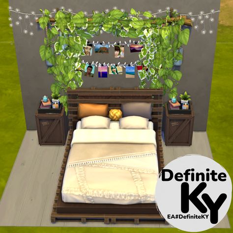 Sims 4 Pallet Bed, Bed Idea, Pallet Beds, Pallet Bed, Sims Ideas, Casas The Sims 4, Sims 2, The Sims, Sims 4