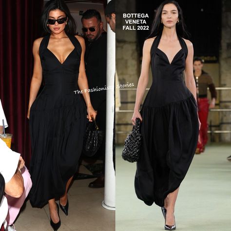 Kylie Jenner Bottega Veneta, Bottega Outfit, Bottega Aesthetic, Bottega Dress, Bottega Style, Kendall Jenner Bottega Veneta Dress, Kylie Jenner Black Dress, Kylie Jenner Chanel Dress, Bottega Veneta Boots Dress