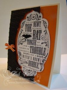 Toil & Trouble with Deb Valder and Stampin Up www.stampladee.com Toil And Trouble, Envelope Punch Board, Love Halloween, Up Halloween, Homemade Crafts, Handmade Greetings, Card Tutorials, Holiday Catalog, Halloween Boo