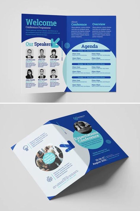 Conference Bifold Brochure Template InDesign Event Brochure Design Layout, Corporate Bifold Brochure Design, Program Brochure Design, Two Fold Brochure Design, Conference Program Design Layout, Bifold Brochure Design Creative, Conference Agenda Design, Conference Brochure Design, Conference Booklet Design