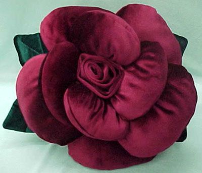 Rose Pillow pattern of velvet | Threads Magazine Gatherings Forum | Sewing Questions & Answers Rose Pillow Pattern, Diy Rose Pillow, Flower Pillow Pattern, Threads Magazine, Rose Pillow, Handmade Flowers Fabric, Diy Roses, Velvet Flowers, Flower Pillow