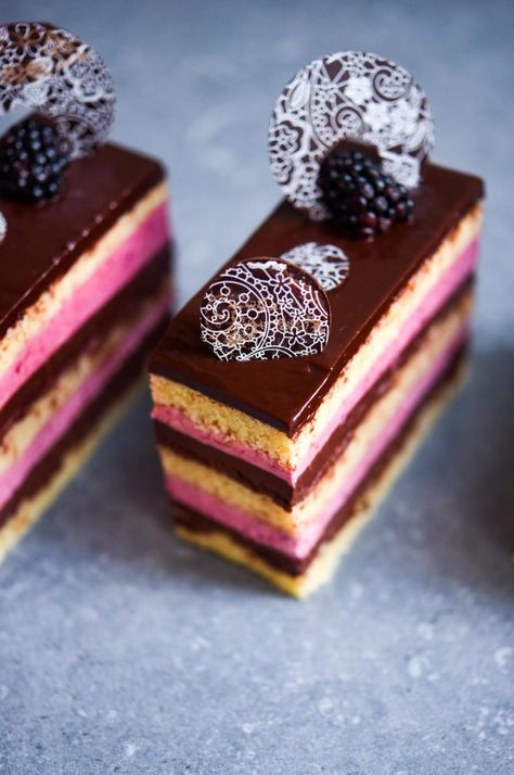 Blackberry Opera | Patisserie Makes Perfect Boutique Patisserie, Patisserie Vegan, Kek Lapis, Patisserie Fine, Opera Cake, Resipi Kek, Decoration Patisserie, Torte Cupcake, A Piece Of Cake