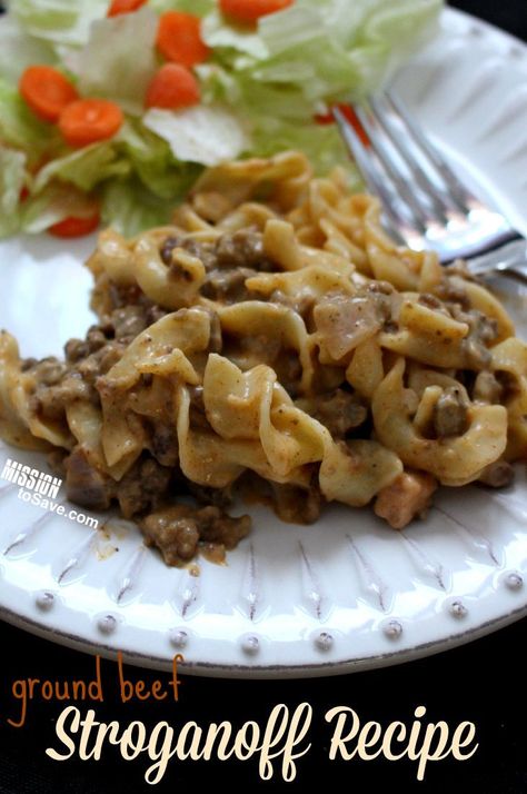 This easy Ground Beef Stroganoff Recipe is perfect for busy weeknight meals. Sometimes called Mock Stroganoff or Homemade Hamburger Helper- always called a fam fave! Perfect for adding into your meal planning rotation. Ground Beef Stroganoff Recipe, Busy Weeknight Meals, Easy Ground Beef Stroganoff, Stroganoff Beef, Beef Stroganoff Recipe, Ground Beef Stroganoff, Chipped Beef, Easy Ground Beef, Homemade Hamburger