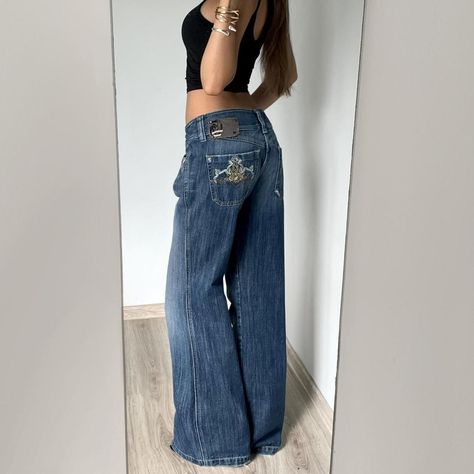 unreal Diesel vintage low rise super baggy jeans... - Depop Super Low Rise Jeans 2000s, Low Waist Baggy Jeans Outfit, Baggy Jeans Winter Outfit, Low Rise Jeans 2000s, Baggy Vintage Jeans, Low Waisted Baggy Jeans, Low Waist Baggy Jeans, Low Rise Baggy Jeans Outfit, Baggy Jeans Low Rise