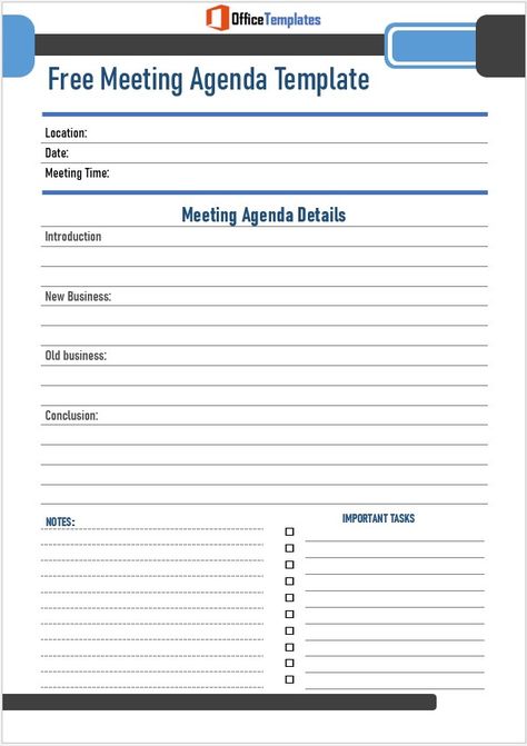 Free Meeting Agenda Templates - Office Templates Meeting Agenda Template Printable Free, Team Meeting Agenda, Kickoff Meeting, Meeting Template, Meeting Minutes, Weekly Meeting, Office Templates, Meeting Agenda Template, Meeting Agenda