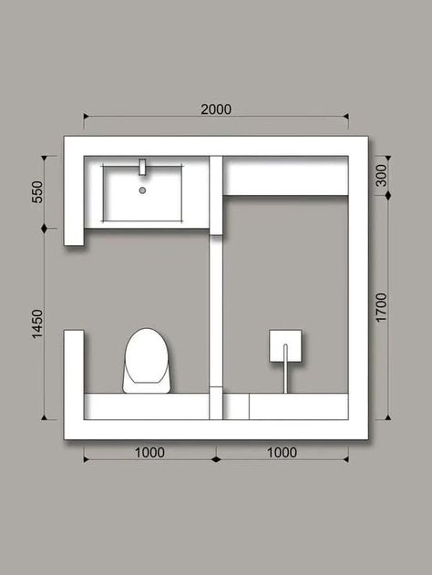 2x2 Bathroom Layout, Washroom Ideas, Unisex Toilets, San Onofre, Wc Design, Maximize Small Space, Bathroom Plan, Bathroom Dimensions, Architecture Design Concept