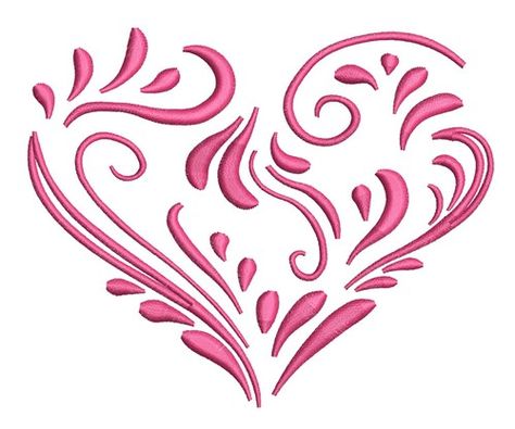 Heart Shape Embroidery Designs, Valentine’s Day Embroidery, Floral Heart Embroidery Pattern, Valentine Machine Embroidery Designs, Romantic Embroidery, Outline Embroidery, Heart Machine Embroidery, Holiday Embroidery, Heart Outline