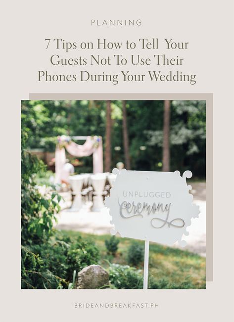 Telling Guests Not to Use Phones | Philippines Wedding Blog Wedding Table Signage, Wedding Phone, Wedding Camera, Ways To Say Said, Philippines Wedding, Unplugged Wedding, Man And Wife, Wedding Speech, Wedding Officiant