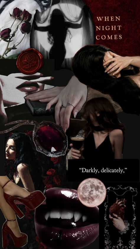 Dark Red Collage, Red Collage, Vampire Aesthetic, Feminine Energy Aesthetic, Color Aesthetic, Winter Color Palette, Dark Energy, Romantic Goth, Romance Art