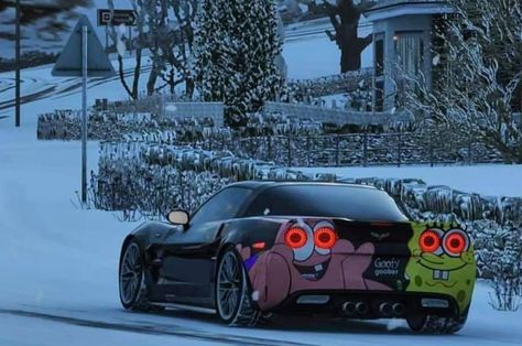 Spongebob and Patrick on the back of a Corvette Spongebob Cool, 2006 Corvette, Corvette Zo6, 2014 Corvette Stingray, Black Corvette, 1969 Corvette, Corvette Custom, 1965 Corvette, 2014 Corvette