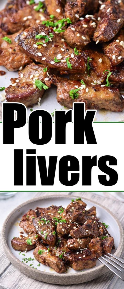 How to cook pork liver on the stove perfectly is here. Add caramelized onions into the pan or just fry until tender and serve for dinner. Pork Liver Recipe, Pork Liver, Organ Meat, Liver And Onions, How To Cook Liver, High Protein Meal, Liver Recipes, Pork Roast Recipes, Baked Dinner