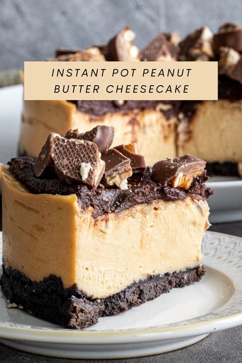 Are you looking for a creamy peanut butter cheesecake, I have just the recipe. If you haven’t made a cheesecake in your instant pot before, you need to! It is so simple to make and comes out perfect every time. Instant Pot Peanut Butter Cheesecake, Instant Pot Chocolate Cheesecake, Cheesecake Recipes Instant Pot, Instant Pot Recipes Dessert, Instant Pot Recipes Desserts, Instant Pot Cake Recipes, Instant Pot Cheesecake Recipes, Cheesecake Instant Pot, Cheesecake Simple