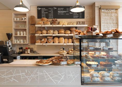 Two Magpies Bakery by Paul Crofts Studio Two Magpies, Cafe Counter, Bakery Shop Design, Bakery Store, Bakery Interior, Small Bakery, Bakery Design Interior, Bread Shop, How To Store Bread