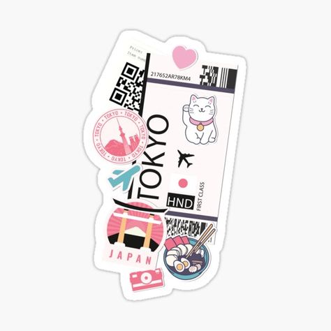 School Stickers Aesthetic, Tokyo Stickers, Disney Ticket, First Class Ticket, First Class Travel, Scrapbook Stickers Printable, Travel Stickers, Wallpaper Iphone Disney, Creative Packaging