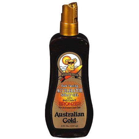 Australian Gold Exotic Dark Tanning Accelerator Spray Gel with Instant Bronzer, 8 fl oz Australian Gold Tanning Lotion, Tanning Accelerator, Natural Tanning Oil, Tan Accelerator, Best Tanning Lotion, Tanning Tips, Australian Gold, Tanning Oil, Care Skin