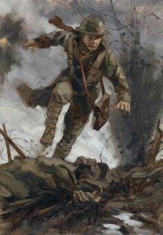 No Man's Land Greg Manchess? Christopher Nevinson, Wwi Trenches, Greg Manchess, Gregory Manchess, Moritz Von Schwind, Ww1 Art, Military Wallpaper, Military Drawings, Military Artwork