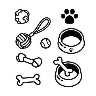 Dog Toys Drawing, Dog Toy Drawing, Dog Bowl Drawing, Cute Dog Icon, Dog Food Logo, Dog Symbol, Dog Vector Art, Dogs Toys, Dog Character