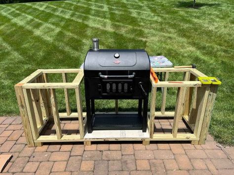 Outdoor Grill Area Diy, Grill Backyard, Diy Grill Station, Outdoor Grill Island, Outdoor Cooking Station, Grilling Station, Kitchen Bars, Oasis Backyard, Patio Decorations