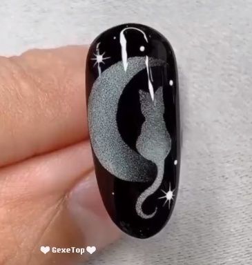 Nail Designs Tutorial, Painted Nails, Nail Design Inspiration, Painted Nail Art, Nail Art Designs Videos, Nail Art Videos, Cat Eye Nails, Cat Nails, Diy Nail Designs