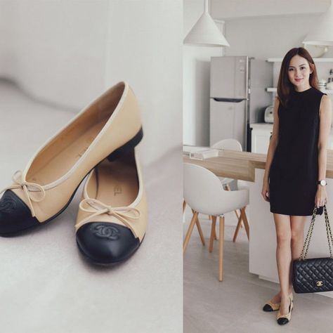 be53ee61104935234b174e62a07e53cfdesc48147958ri Chanel Flats Outfit, Chanel Slingback Outfit, Ballerina Flats Outfit, Chanel Ballerina Flats, Chanel Ballerina, Ballet Flats Outfit, Chanel Slingback, Chanel Flats, Cap Toe Shoes