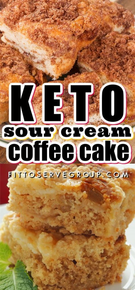 Sour Cream Keto Dessert, Keto Dessert With Sour Cream, Keto Cinnamon Dessert Recipes, Low Carb Breakfast Bread Recipes, Low Carb Coffee Recipes, Thm Coffee Cake, Keto Sour Cream Pound Cake, Low Carb Sour Cream Recipes, Keto Sour Cream Cake