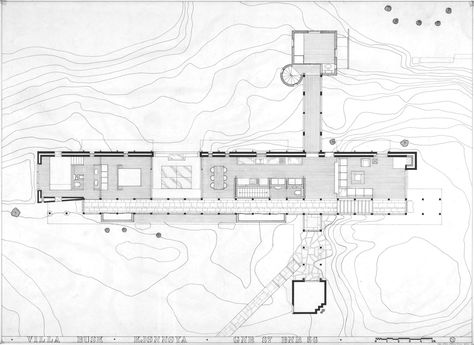 Sverre-Fehn_Villa-Busk_Plan Sverre Fehn, Concept Diagram, Architecture Concept Drawings, Plan Drawing, Courtyard House, Alvar Aalto, Residential House, Architecture Presentation, School Architecture