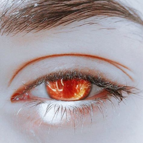 Orange Eyes Aesthetic, Red Eye Aesthetic, Fantasy Eye Color, Red Eyes Aesthetic, Fantasy Eye Makeup, Water Eyes, Fantasy Eyes, Orange Eyes, Aesthetic Eyes