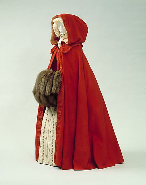 18th Century Red Cloak, 18th Century Clothing, Century Dress, 18th Century Fashion, Century Clothing, Costume Institute, Antique Clothing, Historical Costume, Historical Dresses