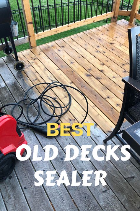 Best deck sealer for old decks Deck Stain And Sealer Colors, Deck Sealing Ideas, Best Deck Stain And Sealer, Wood Deck Patterns, Natural Deck Stain Ideas, How To Stain A Deck, Old Deck Makeover Diy, Painting Deck Ideas Wood, Restain Deck