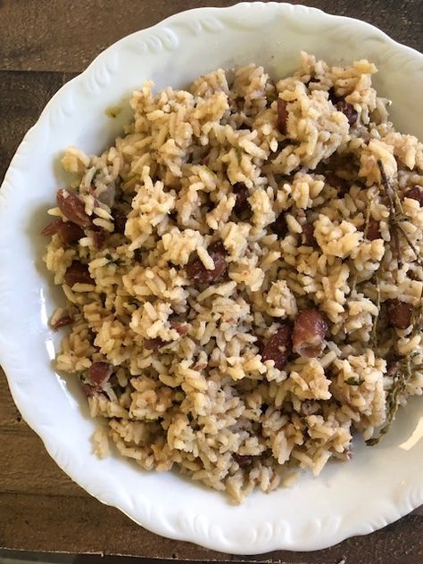 Belizean Rice and Beans Belize Chicken Rice And Beans, Belize Rice And Beans Recipe, Belize Food Recipes, Belizean Rice And Beans Recipe, Belizean Recipes, Belize Recipes, Stewed Beans, Belizean Food, Belize Food