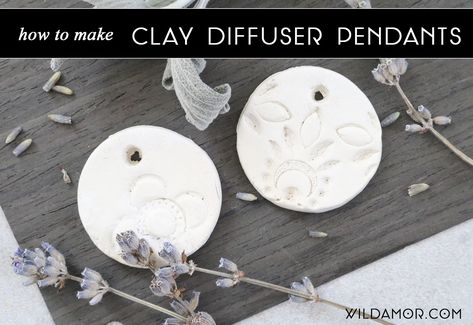 DIY Clay Diffuser Pendants Diy Oil Diffuser, Clay Diffuser, Diy Essential Oil Diffuser, Diffuser Diy, Fun Diy Craft Projects, Diy Air Freshener, Make A Room, Weekend Crafts, Girl Crafts