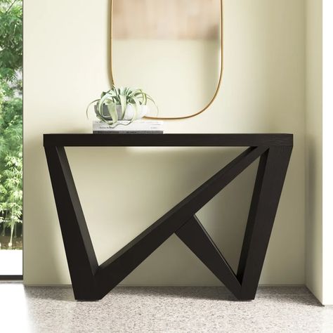 Zipcode Design™ Nevaeh 47.25'' Console Table & Reviews | Wayfair Black Console Table, Contemporary Console Table, Table Decorating, Entryway Console Table, Entryway Console, Modern Console, Sofa Side Table, Wood Console Table, Wood Console