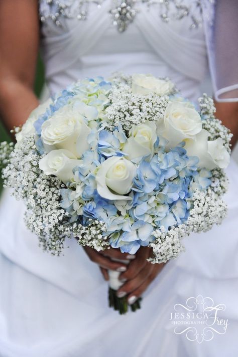 Ice Blue Weddings, Teal Blue Weddings, Classic Blue Wedding, Hydrangea Bridal Bouquet, Hydrangea Bouquet Wedding, Wedding Flower Guide, Blue Wedding Bouquet, Bridal Bouquet Flowers, Cinderella Wedding