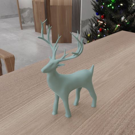 3d Printed Christmas Decorations, Deer Gifts, 3d Printer Files, White Stag, Deer Decor, Deer Print, 3d Christmas, In 3d, Christmas Deer