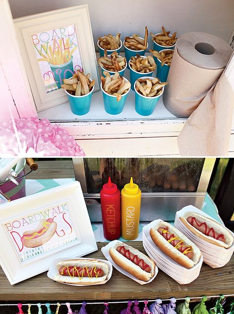 Boardwalk Fries, Boardwalk Party, Boardwalk Theme, Bbq Backyard, Bonfire Birthday, Bonfire Party, Summer Bash, Picnic Bbq, Beach Birthday Party