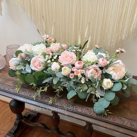 Long Table Centerpieces, Pink Flower Arrangements, Table Floral Arrangements, Table Flower Arrangements, Large Floral Arrangements, Spring Floral Arrangements, Arrangement Floral, Bridal Shower Flowers, Long Flowers