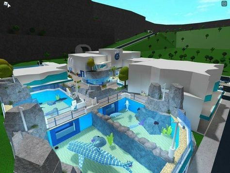 Bloxburg Pool Ideas, Roblox Hacks, Lazy River Pool, Bloxburg Exterior, Preppy House, Blocksburg Room Ideas￼, Bloxburg Builds, Story Layout, House Decorating Ideas Apartments