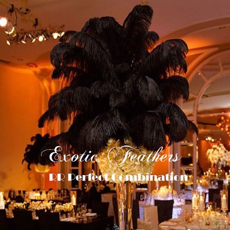 Ostrich Feather Centerpieces, Beverly Hills Wedding, Eiffel Tower Vases, Feather Centerpieces, Gatsby Theme, Great Gatsby Wedding, Great Gatsby Party, Gatsby Party, Gatsby Wedding