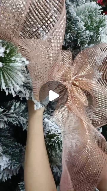 Christmas Ballroom Decor, Christmas Tree Decorating Tutorial, Christmas Tree Ideas Simple Elegant, Christmas Tree Mesh Ideas, Gingerbread Christmas Tree Decor, X Mas Tree Ideas Decoration, Christmas Tree With Mesh Ribbon, Christmas Tree Decor Ideas 2024, Christmas Ribbon Ideas