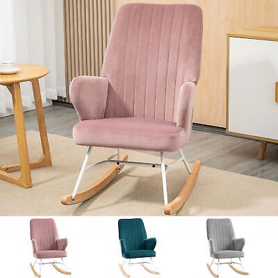 Premium Quality Accent Rocking Chair Uphostered Nursery Glider Rocker for Living Room, Furniture Nursery Glider Rocker, Modern Rocking Chair, Bedroom Pink, Nursery Glider, Nursing Chair, Glider Rocker, Wingback Armchair, Chair For Living Room, Nursery Chair