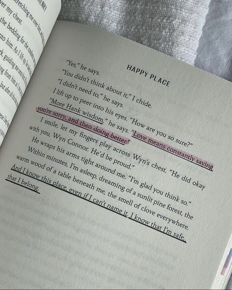 Happy Place Annotations, Happy Place Emily Henry Quotes, Emily Henry Quotes, Annotations Books, Reading Lifestyle, Happy Place Emily Henry, Elin Hilderbrand, Book Vibes, Book Annotations