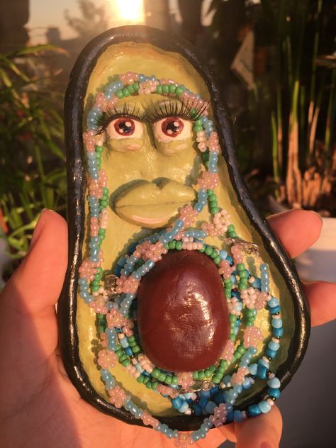 Clay tray Avocado Jewelry, Clay Tray, Beaded Necklaces, Avocado, Hand Made, Beaded Necklace, Tray, Room Decor, Necklaces