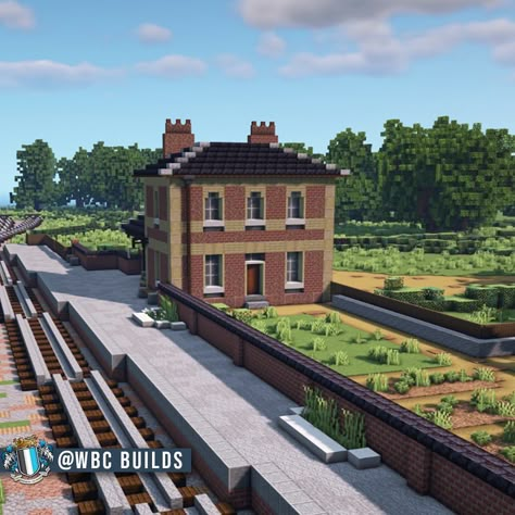 WBC builds on Instagram: “Check out my small Victorian train station I’ve just built for this weeks build challenge want to find out more then check out the video…” Minecraft Train Station Interior, Minecraft Victorian City, Minecraft Train Station Ideas, Minecraft Railway Station, Minecraft Industrial Building, Minecraft Train Station, Victorian Train Station, Minecraft Victorian, Minecraft Train