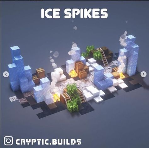 Ice Spikes, Minecraft House Plans, Minecraft Farm, Minecraft Castle, Minecraft Medieval, Minecraft Christmas, Minecraft Plans, Minecraft Tips, Minecraft Construction