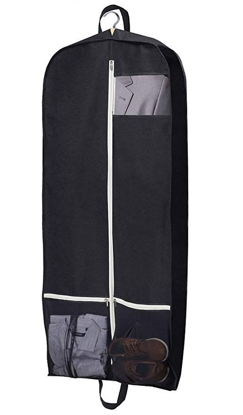 Amazon.com | Breathable Garment Bag 54" Dress Suit Cover with 2 Large Mesh Pockets, Black | Garment Bags Sleeping Lamb, Dress Storage, Suit Carrier, Storing Shoes, 60 Dress, Dress Belts, Clothing Protectors, Dress Bag, Garment Cover