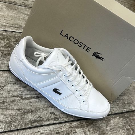 Lacoste Men’s Chaymon White Sneaker Shoe Nwt New With Box Never Worn Pet And Smoke Free Home Ships Next Day 5 Star Seller No Trade Great Classic Clean Look Logo On Side Final Price Closeout Item Final Price Lacoste Shoes Mens, Olive Green Sneakers, Lacoste Sneakers, Lacoste Shoes, White Tennis Shoes, White Shoes Sneakers, Green Sneakers, Lacoste Men, Sneakers Blue