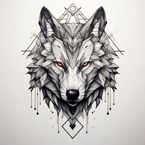 I will generate a geometric tattoo design concept that is professional and high quality Geometric Wolf Tattoo Men, Geometric Animal Tattoo Design, Wolf Head Tattoo Design, Dark Wolf Tattoo, Wolf Tattoo Ideas For Men, Wolf Head Tattoo, Wolf Face Tattoo, Coverup Ideas, Eagle Head Tattoo