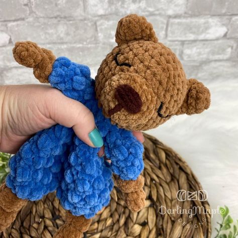 Crochet Bear Lovey, Crocheted Stuffies, Puffy Yarn, Chunky Yarn Crochet Pattern, Crochet Lovey Free Pattern, Lovey Crochet Pattern, Chunky Yarn Crochet, Lovey Crochet, Disney Crochet Patterns